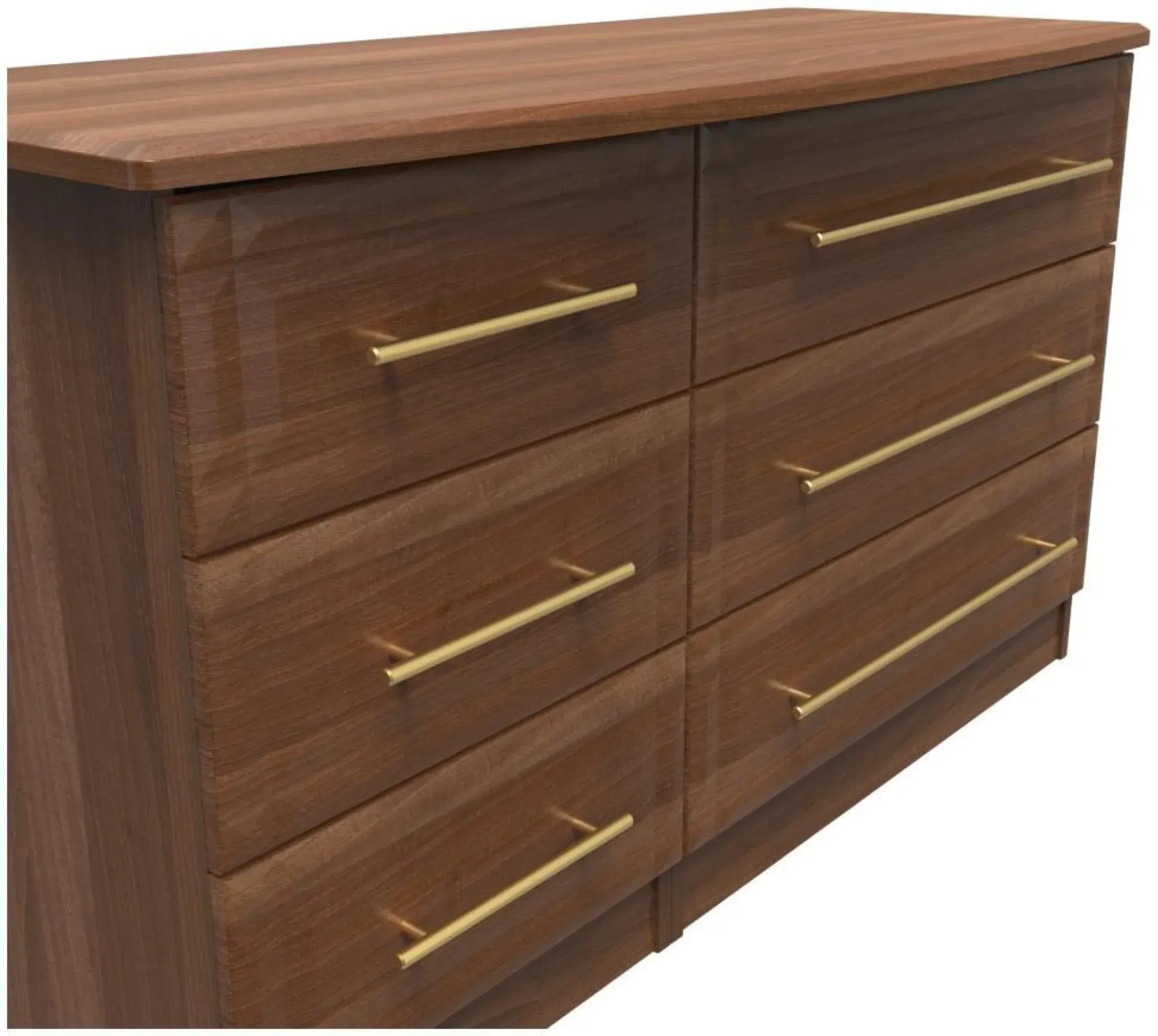 Faye 6 Drawer Midi Dresser - Walnut