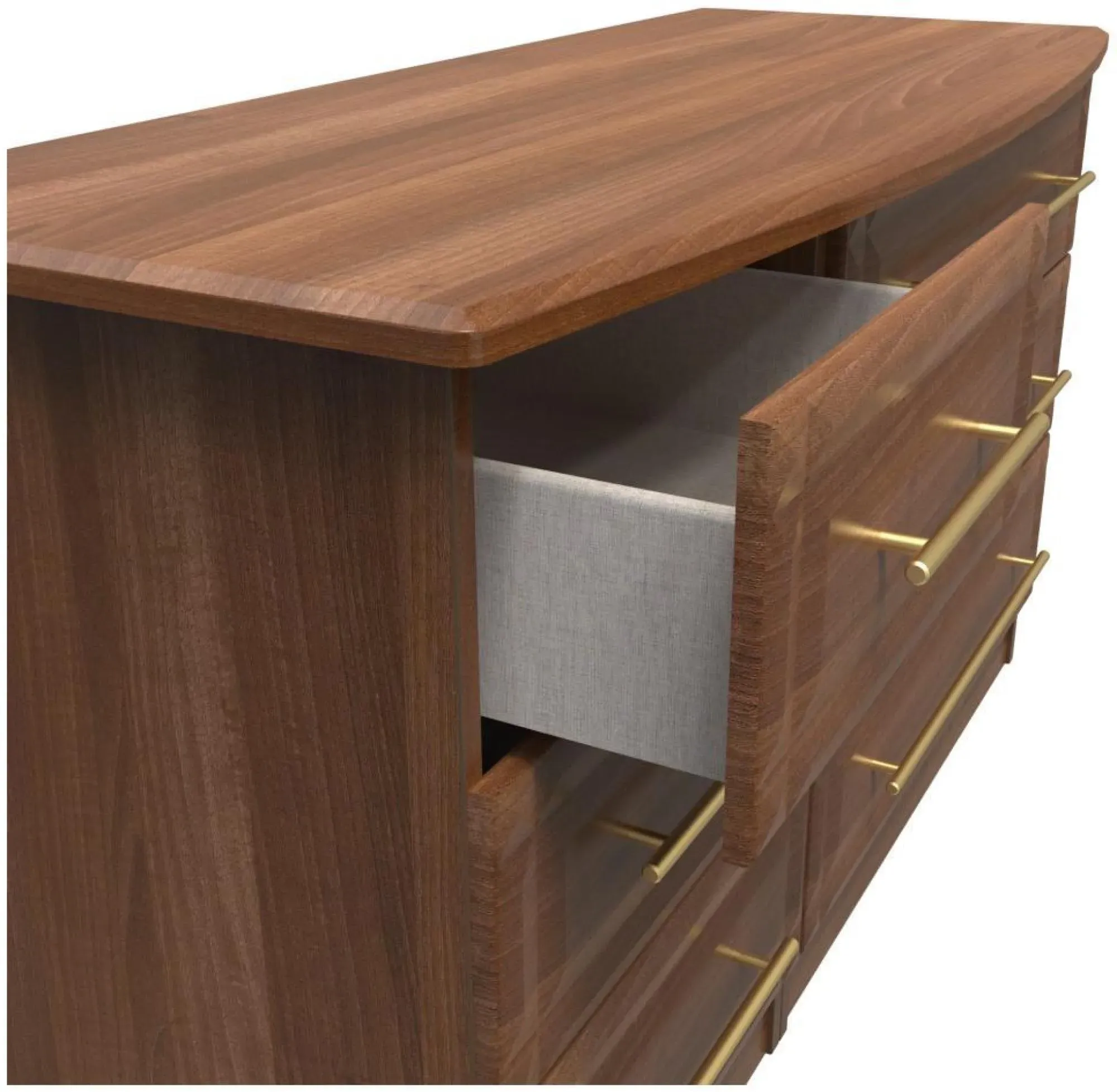 Faye 6 Drawer Midi Dresser - Walnut