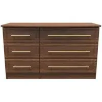 Faye 6 Drawer Midi Dresser - Walnut