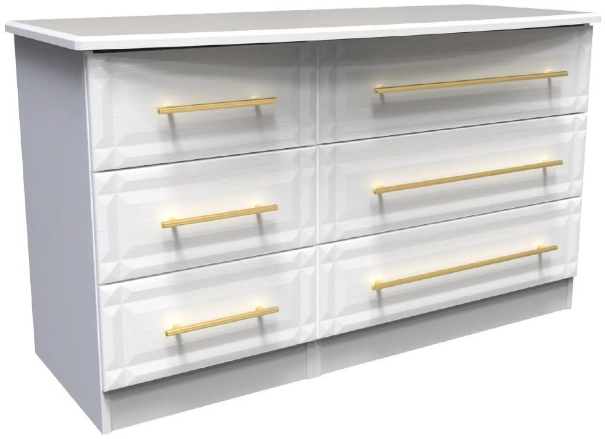 Faye 6 Drawer Midi Dresser - White
