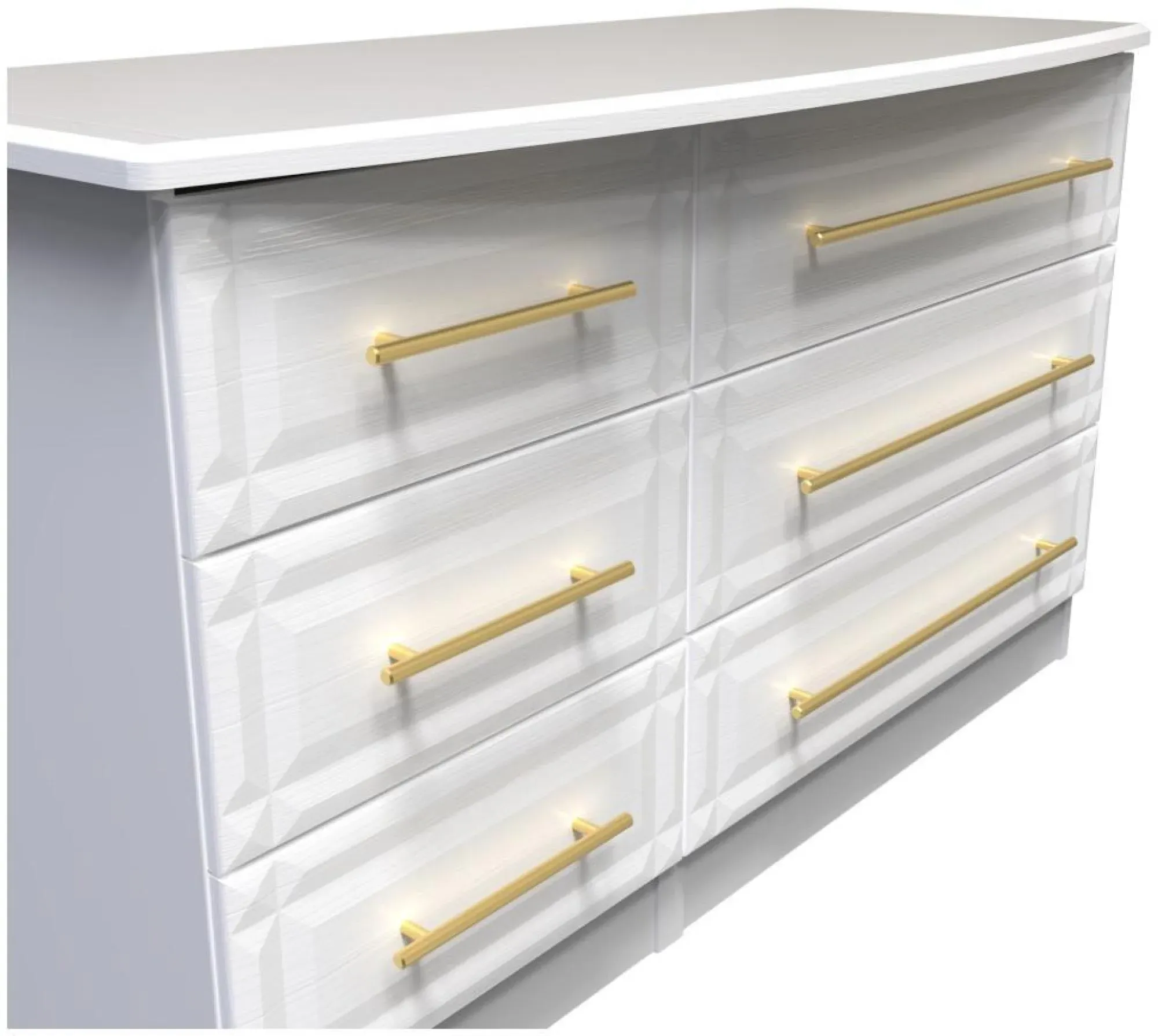 Faye 6 Drawer Midi Dresser - White