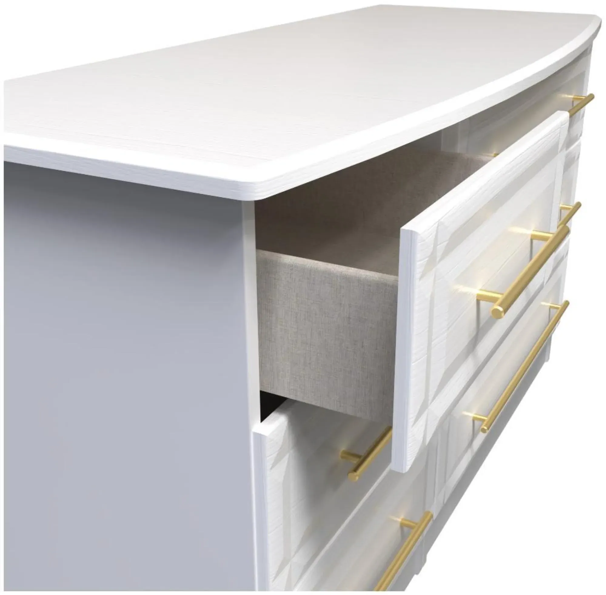 Faye 6 Drawer Midi Dresser - White