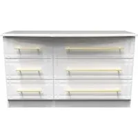 Faye 6 Drawer Midi Dresser - White