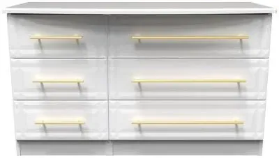 Faye 6 Drawer Midi Dresser - White