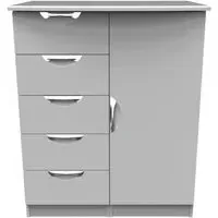 Flora 1 Door Midi Wardrobe - Grey