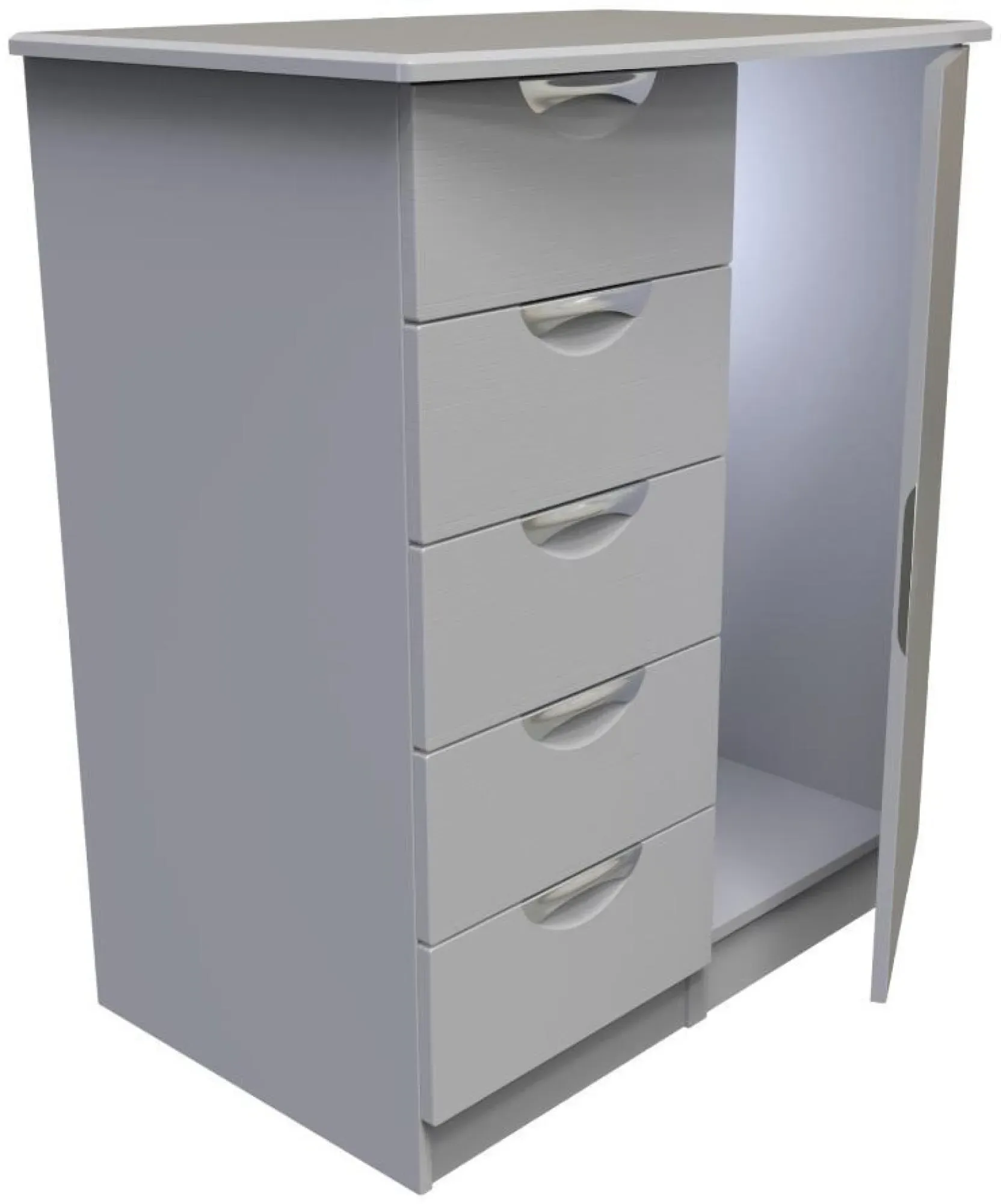 Flora 1 Door Midi Wardrobe - Grey Ash