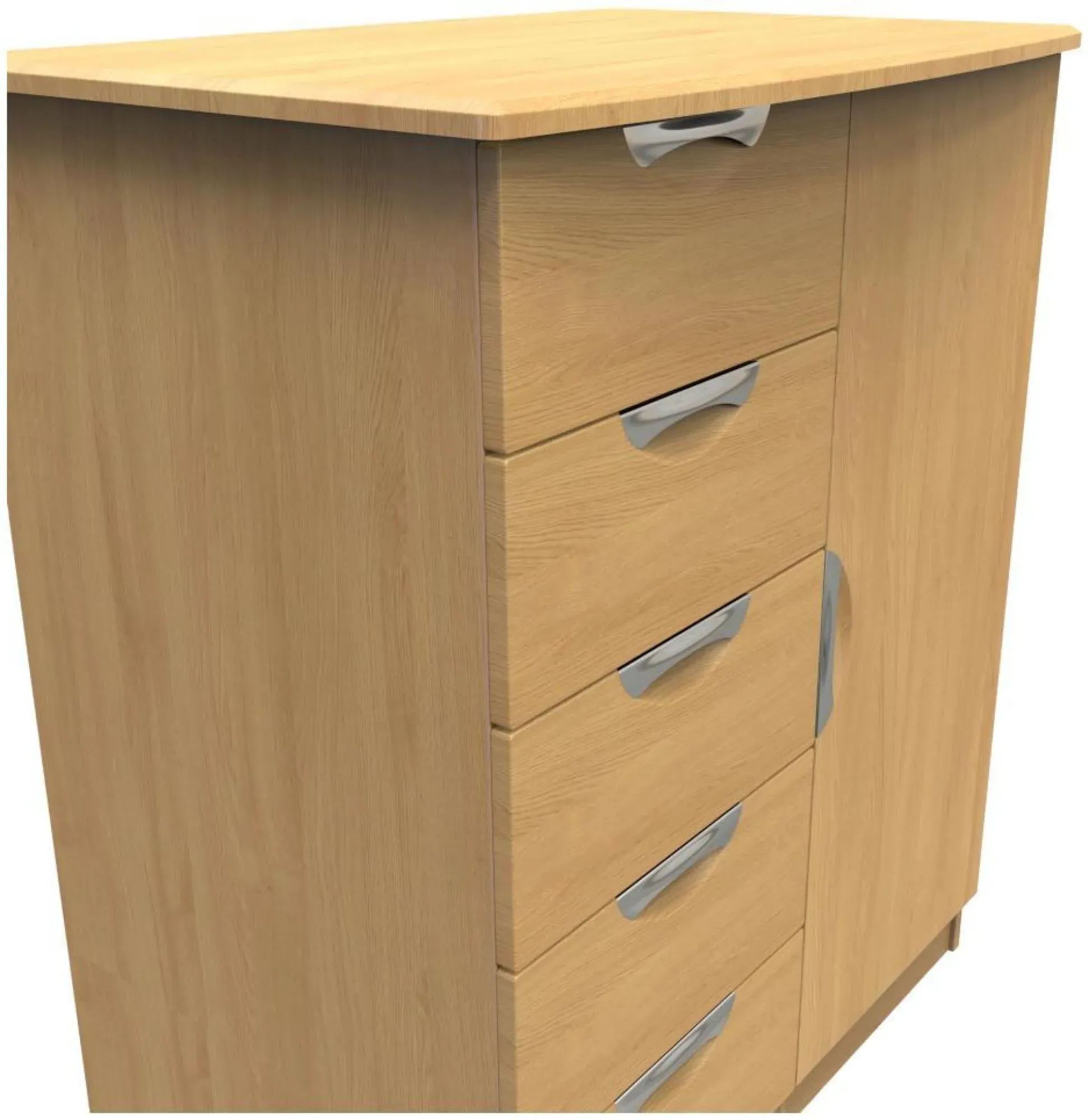 Flora 1 Door Midi Wardrobe - Oak