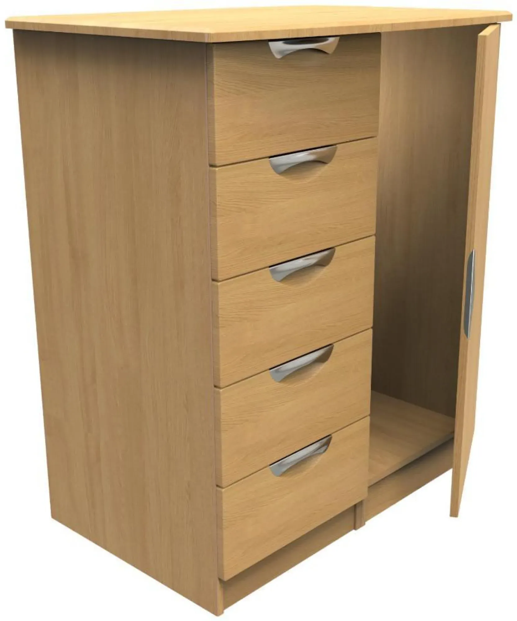 Flora 1 Door Midi Wardrobe - Oak