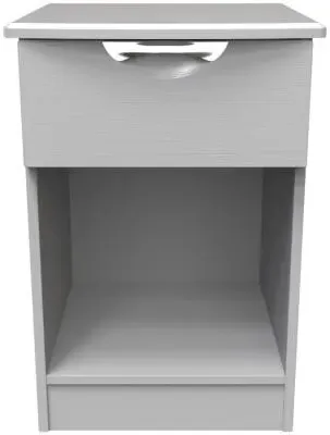 Flora 1 Drawer Bedside Cabinet - Grey Ash