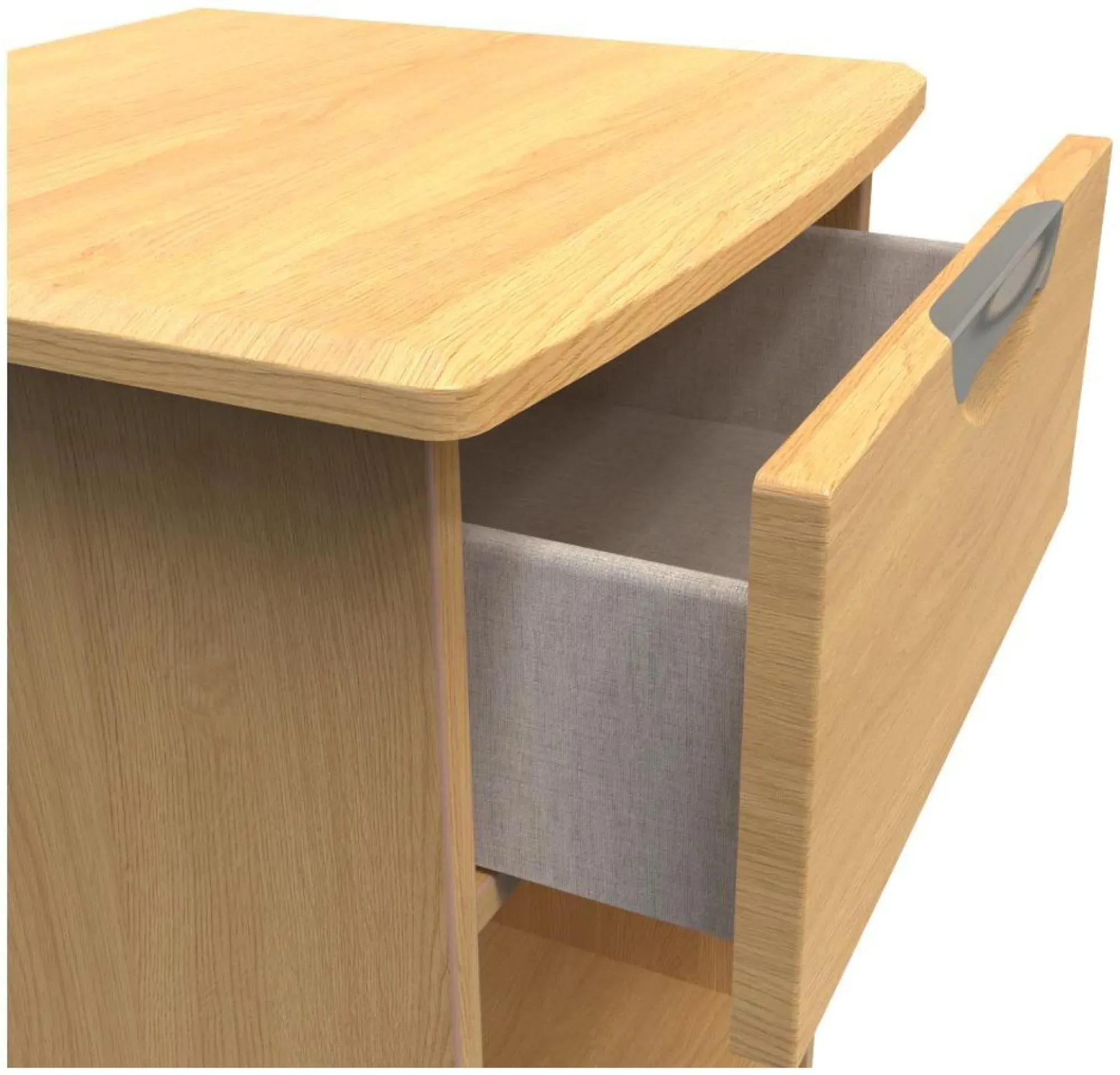 Flora 1 Drawer Bedside Cabinet - Oak