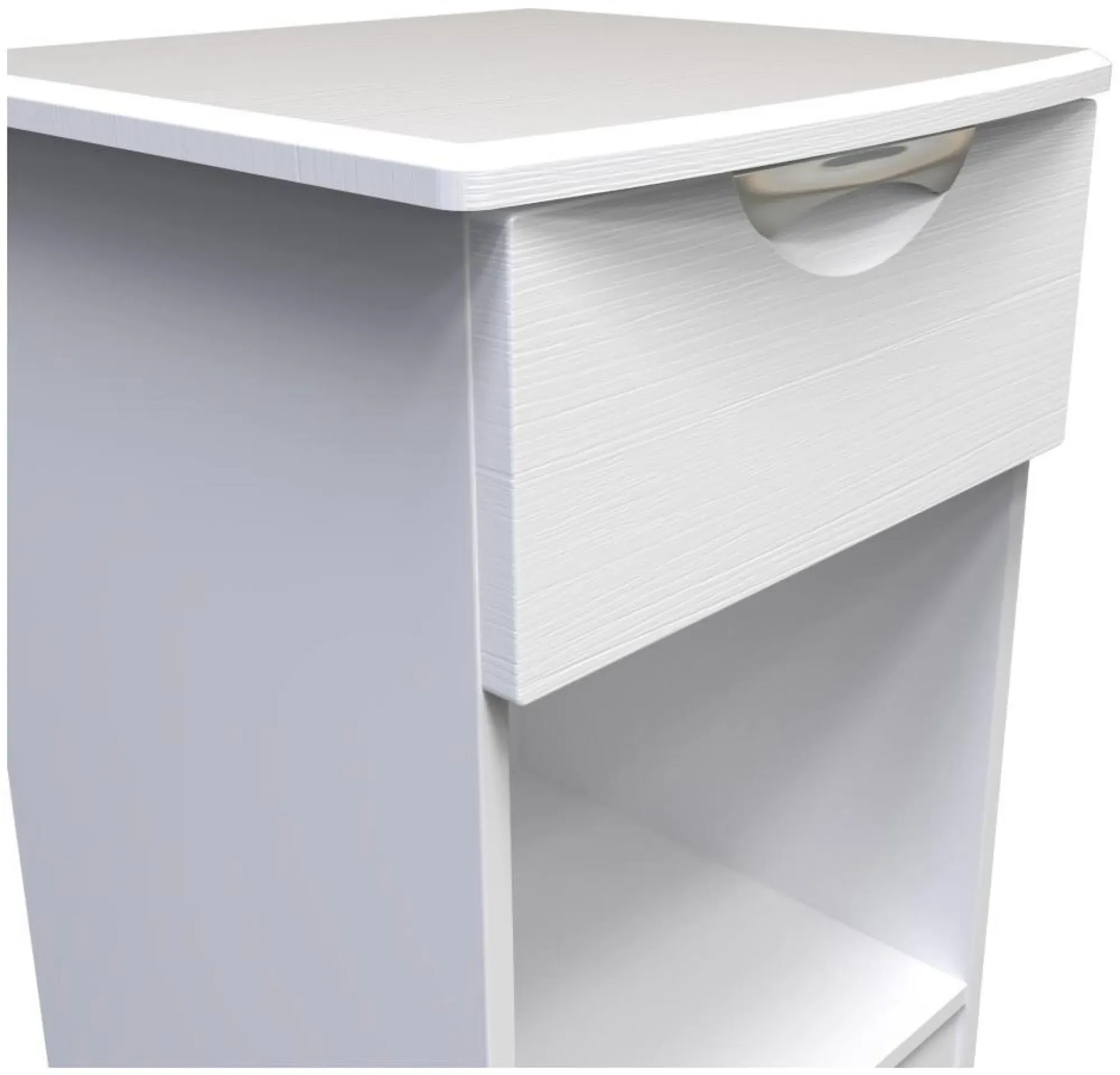 Flora 1 Drawer Bedside Cabinet - White