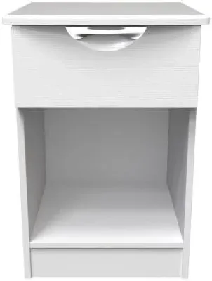 Flora 1 Drawer Bedside Cabinet - White