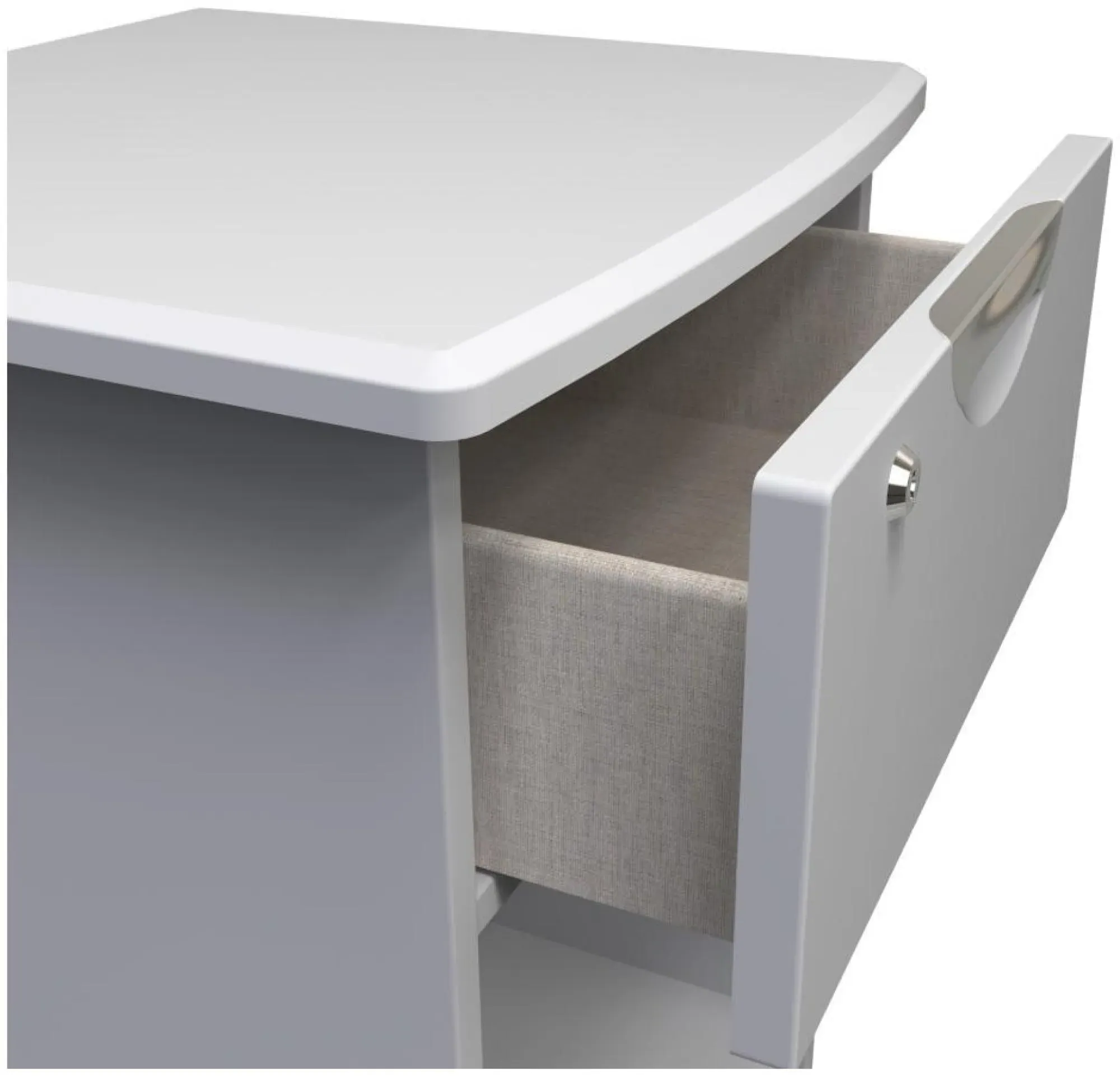 Flora 1 Drawer Bedside Table with Lock - Grey