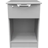 Flora 1 Drawer Bedside Table with Lock - Grey