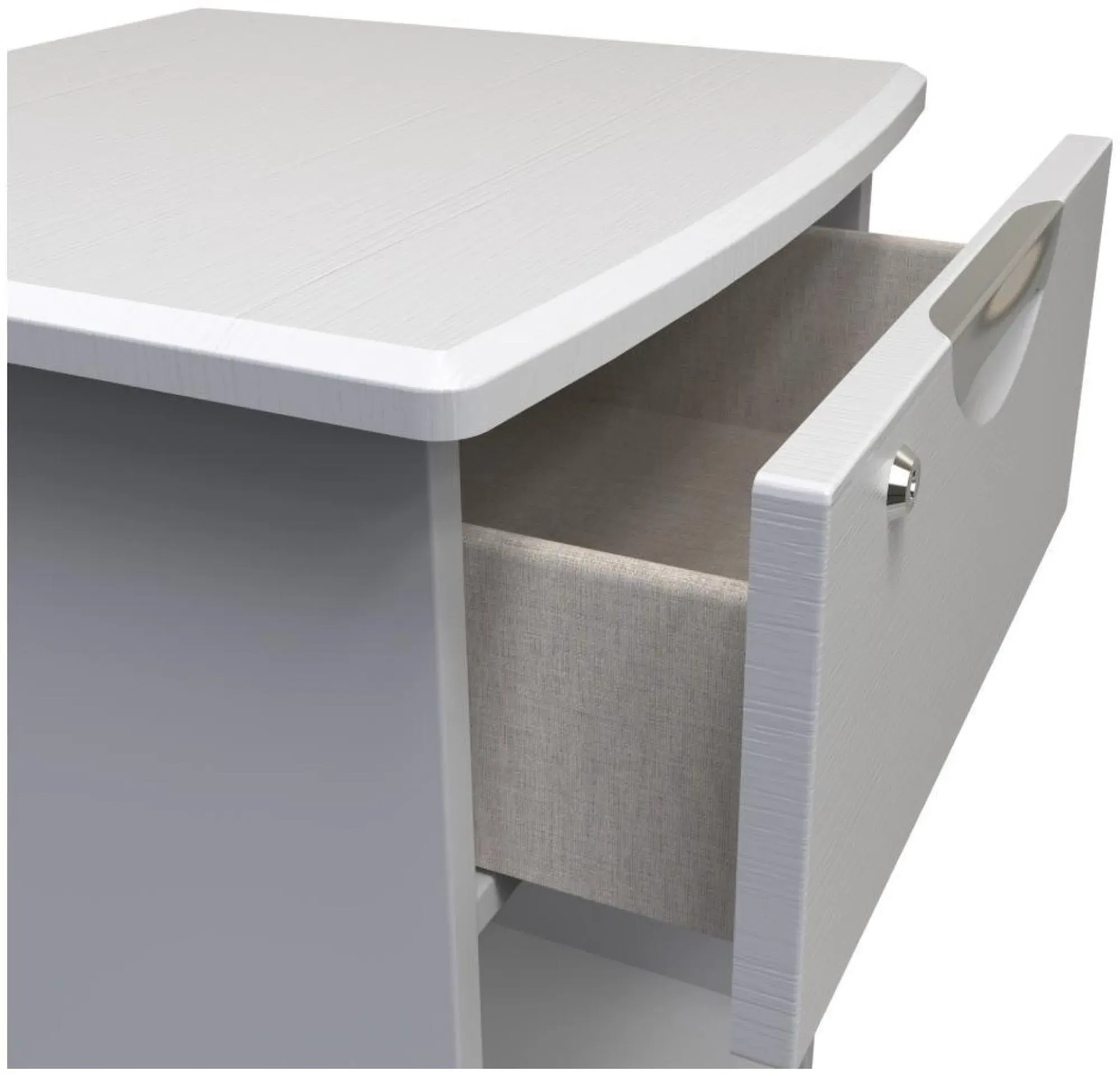 Flora 1 Drawer Bedside Table with Lock - Grey Ash