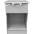 Flora 1 Drawer Bedside Table with Lock - Grey Ash
