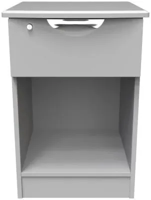 Flora 1 Drawer Bedside Table with Lock - Grey image