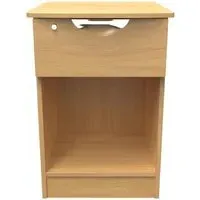 Flora 1 Drawer Bedside Table with Lock - Oak