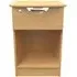Flora 1 Drawer Bedside Table with Lock - Oak