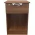 Flora 1 Drawer Bedside Table with Lock - Walnut