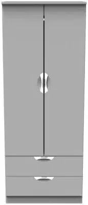 Flora 2 Door 2 Drawer Double Wardrobe - Grey image