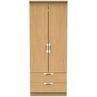 Flora 2 Door 2 Drawer Double Wardrobe - Oak