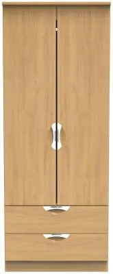 Flora 2 Door 2 Drawer Double Wardrobe - Oak