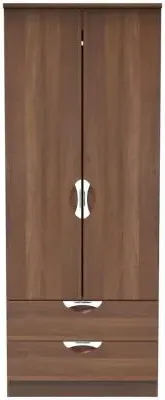 Flora 2 Door 2 Drawer Double Wardrobe - Walnut