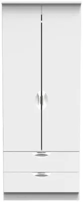 Flora 2 Door 2 Drawer Double Wardrobe - White