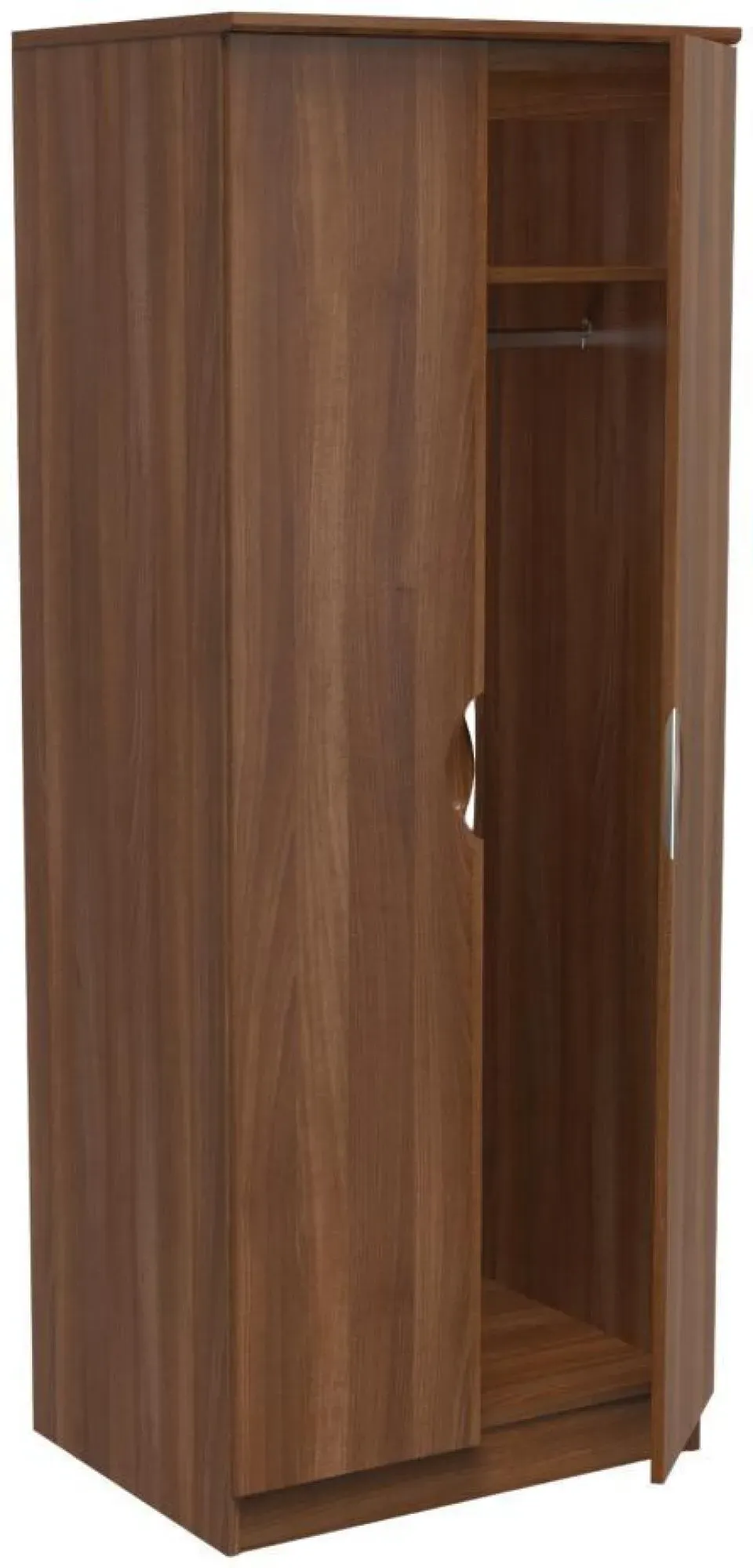 Flora 2 Door Tall Wardrobe - Walnut