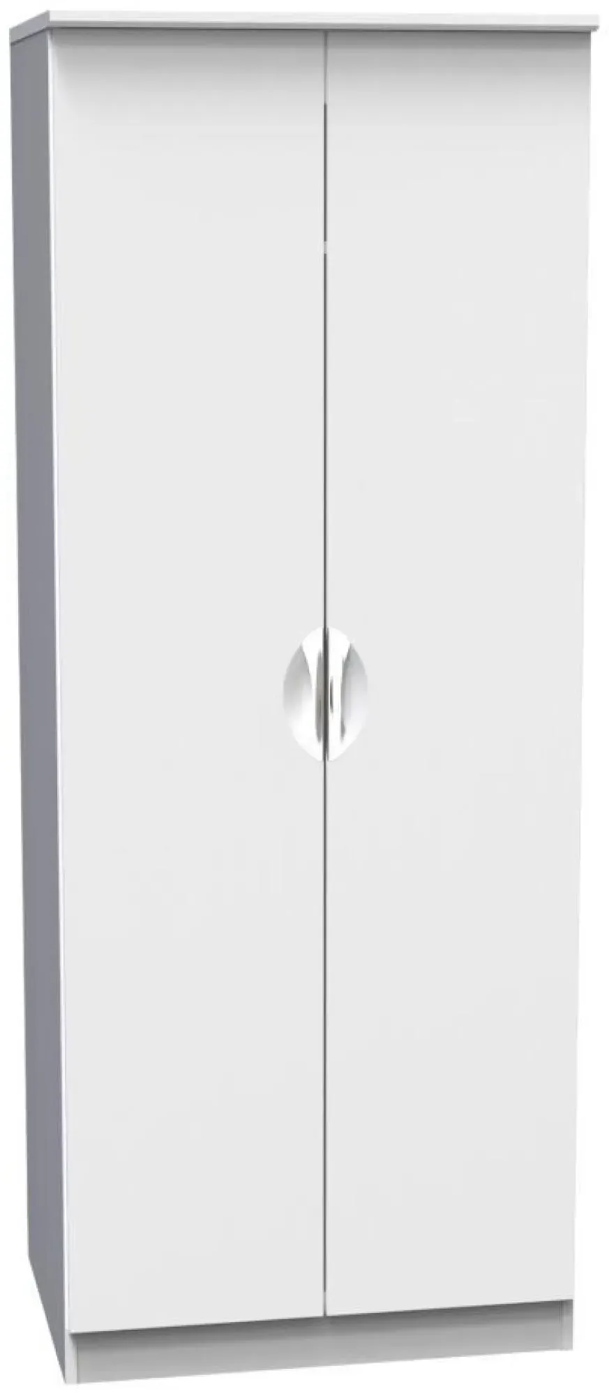 Flora 2 Door Tall Wardrobe - White