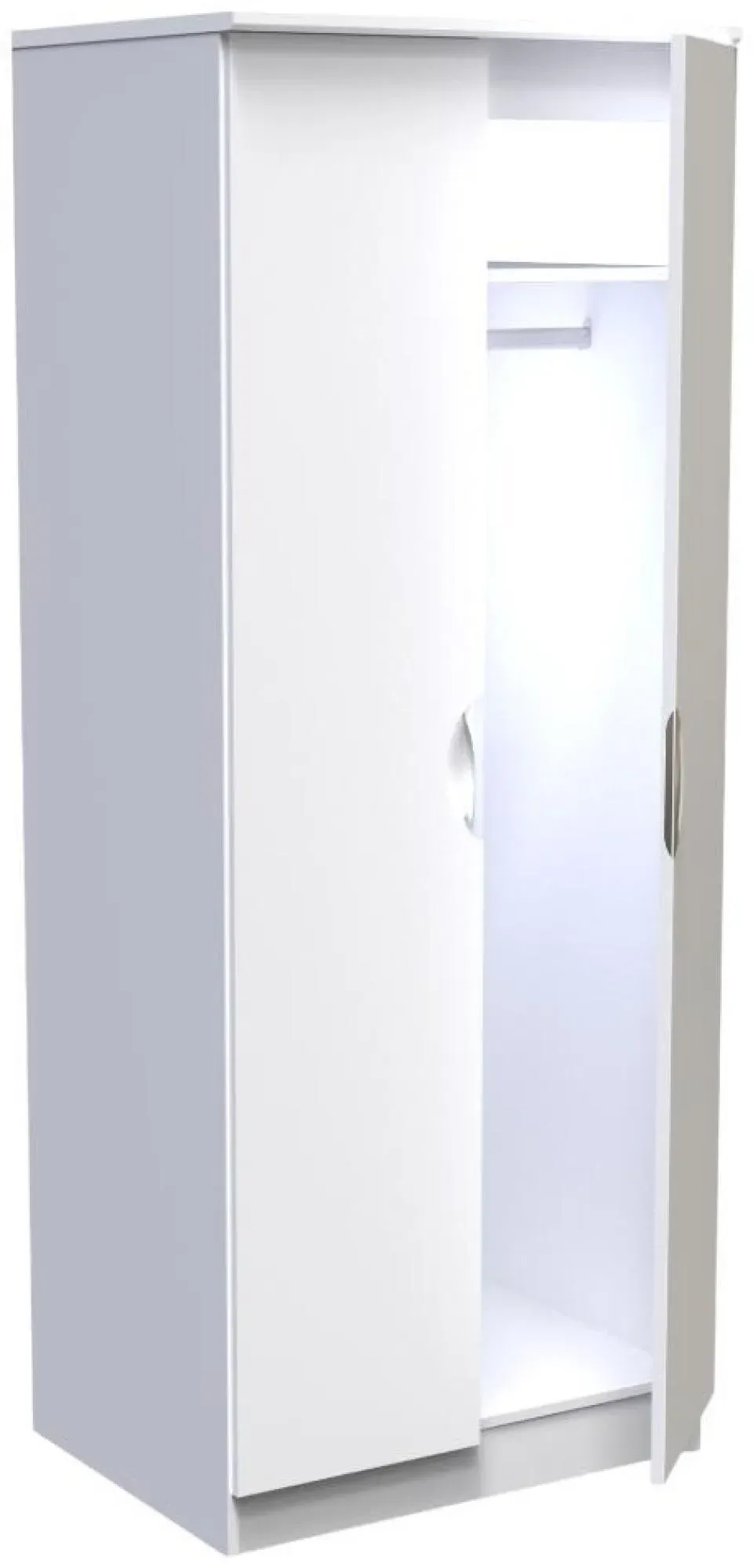 Flora 2 Door Tall Wardrobe - White