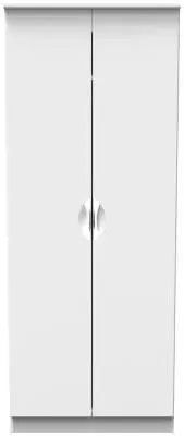 Flora 2 Door Tall Wardrobe - White
