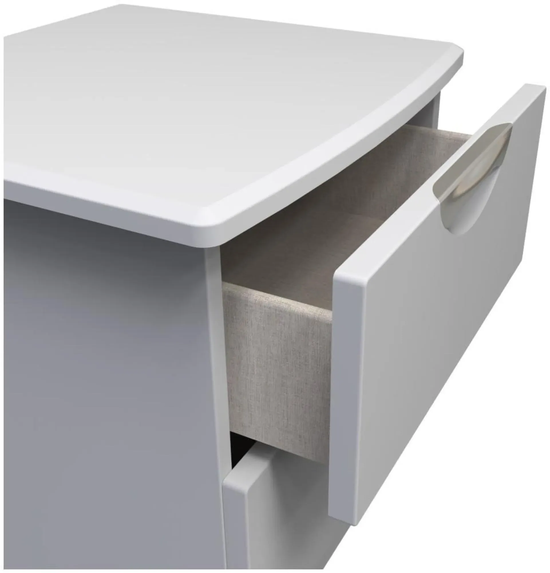 Flora 2 Drawer Bedside Cabinet - Grey