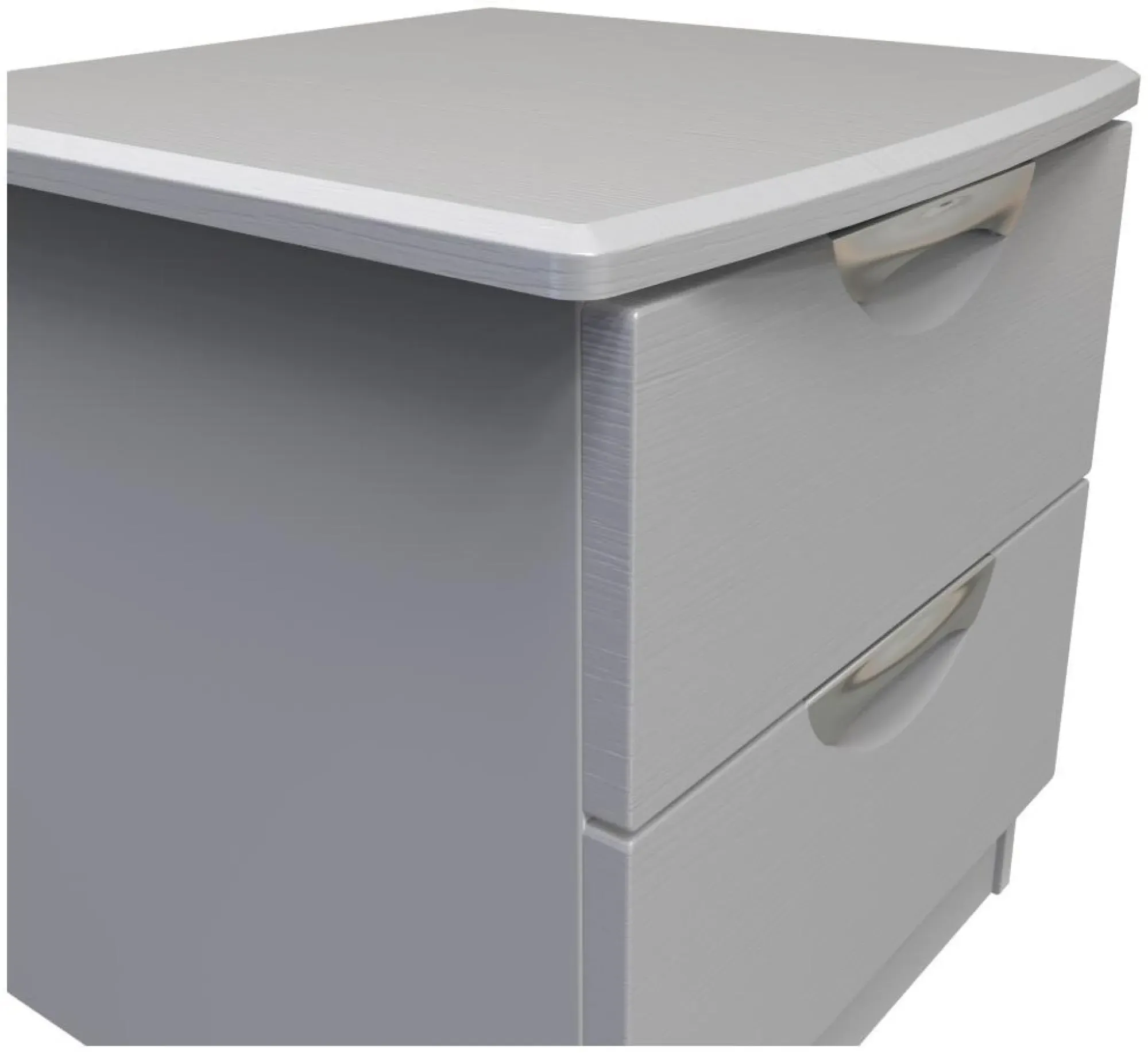 Flora 2 Drawer Bedside Cabinet - Grey Ash
