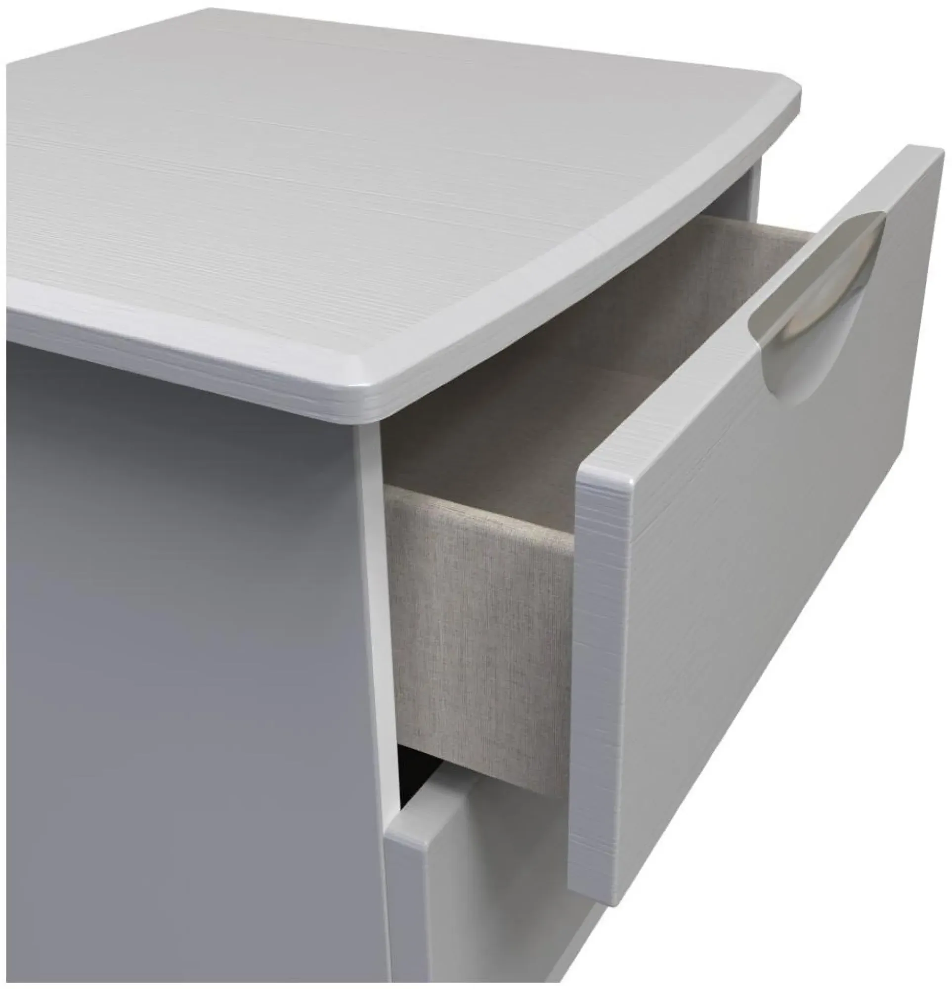 Flora 2 Drawer Bedside Cabinet - Grey Ash