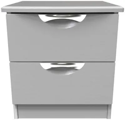Flora 2 Drawer Bedside Cabinet - Grey Ash