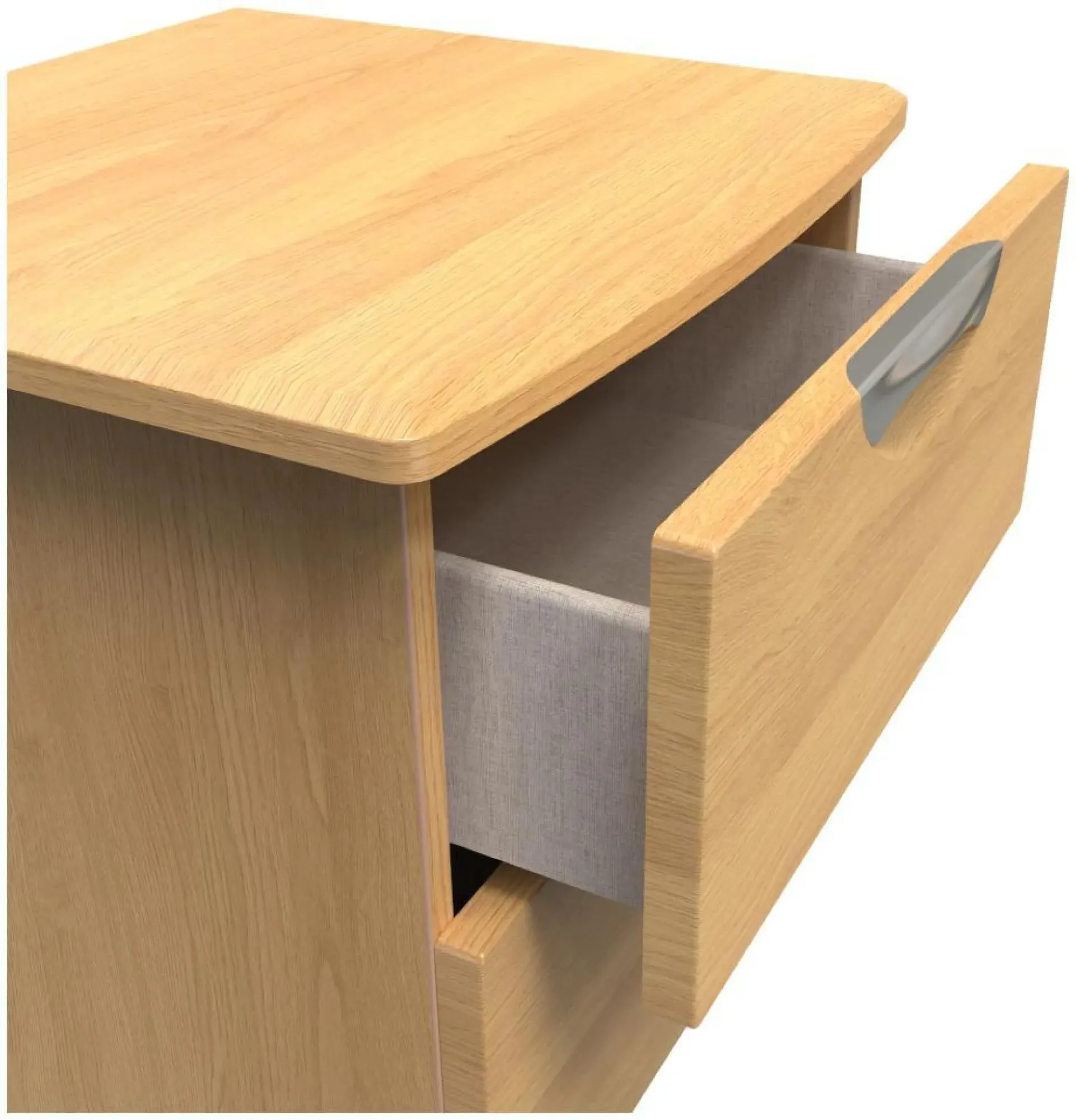 Flora 2 Drawer Bedside Cabinet - Oak