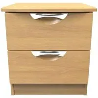 Flora 2 Drawer Bedside Cabinet - Oak