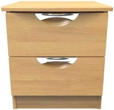 Flora 2 Drawer Bedside Cabinet - Oak
