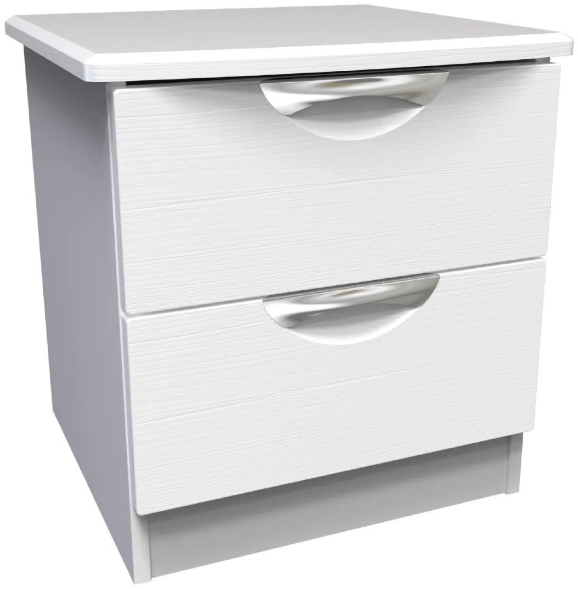 Flora 2 Drawer Bedside Cabinet - White Ash