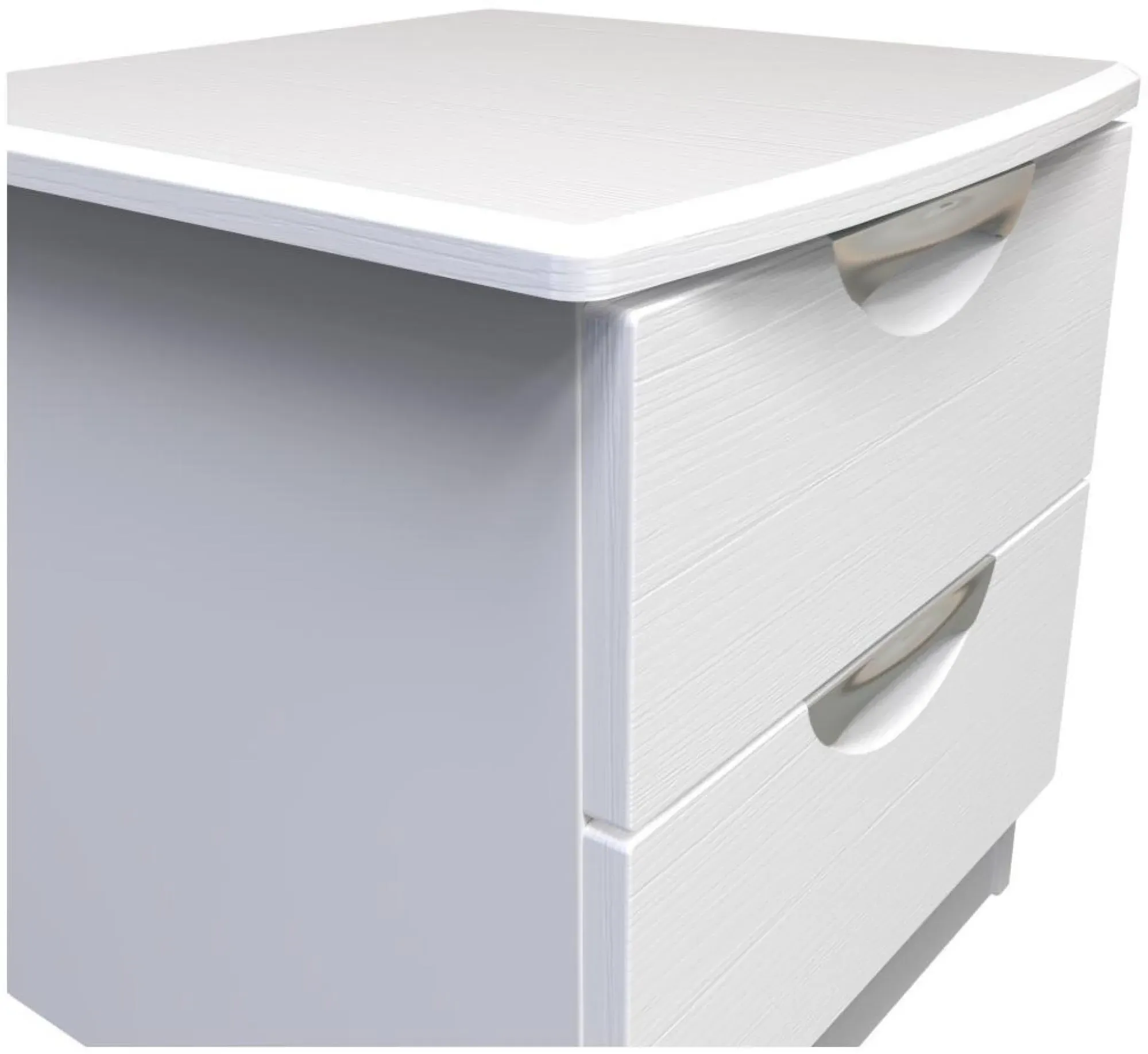Flora 2 Drawer Bedside Cabinet - White Ash