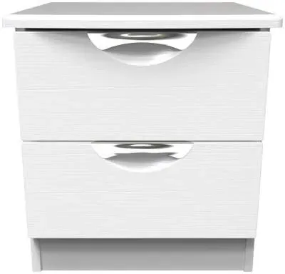 Flora 2 Drawer Bedside Cabinet - White Ash