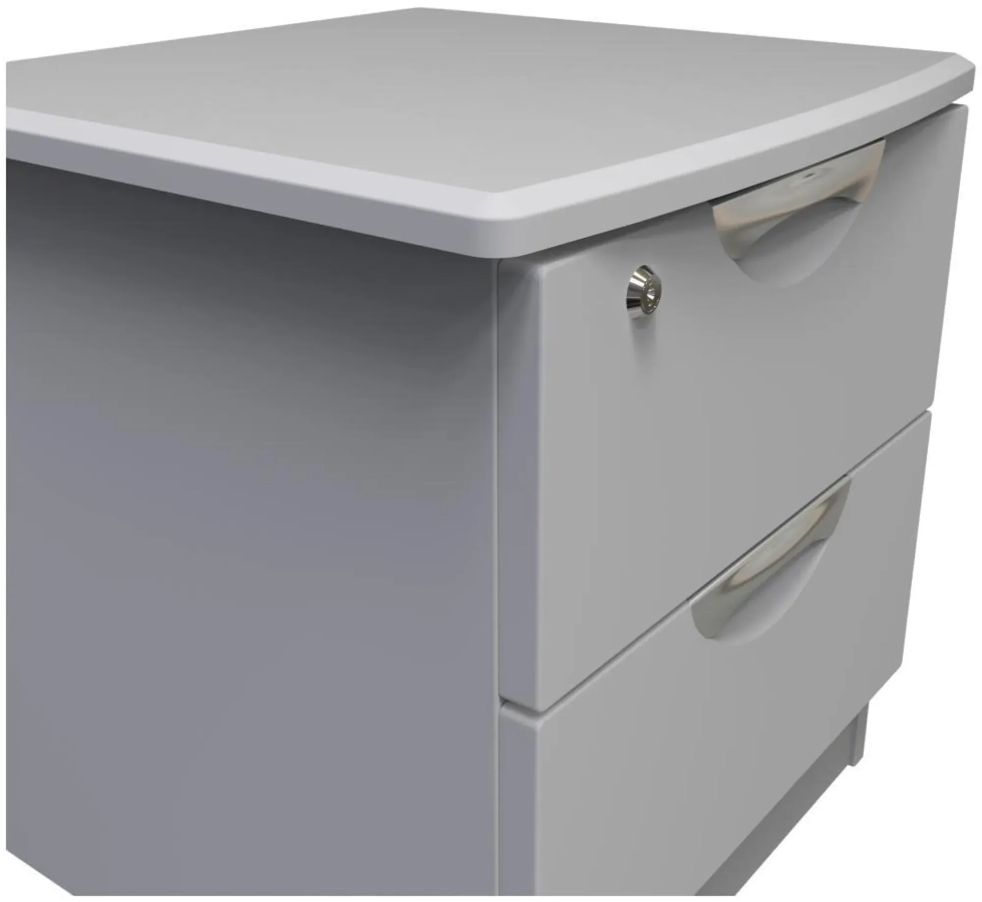 Flora 2 Drawer Bedside Cabinet with Lock - Grey