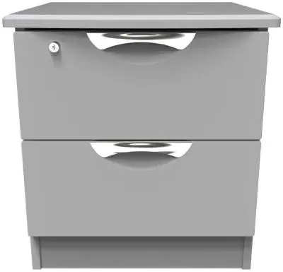 Flora 2 Drawer Bedside Cabinet with Lock - Grey