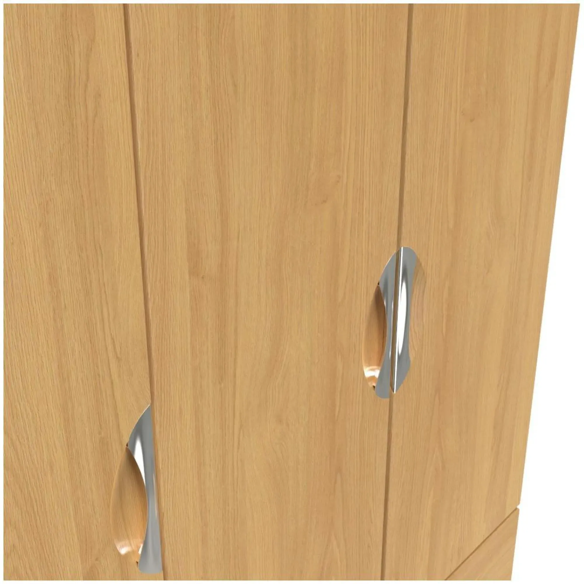 Flora 3-Door Triple Wardrobe with Storage - Oak