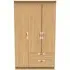 Flora 3-Door Triple Wardrobe with Storage - Oak
