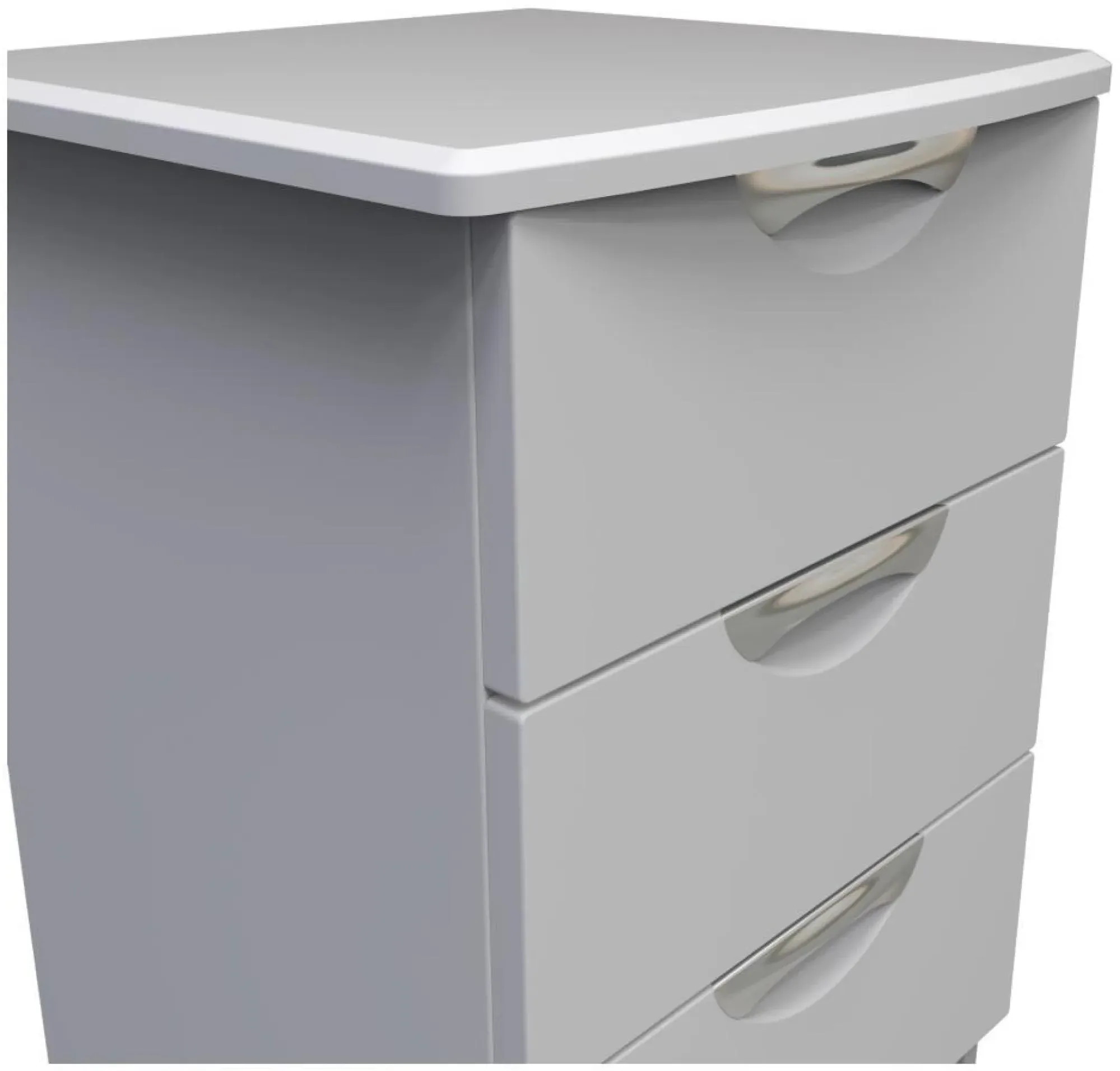 Flora 3 Drawer Bedside Cabinet - Grey