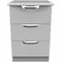 Flora 3 Drawer Bedside Cabinet - Grey