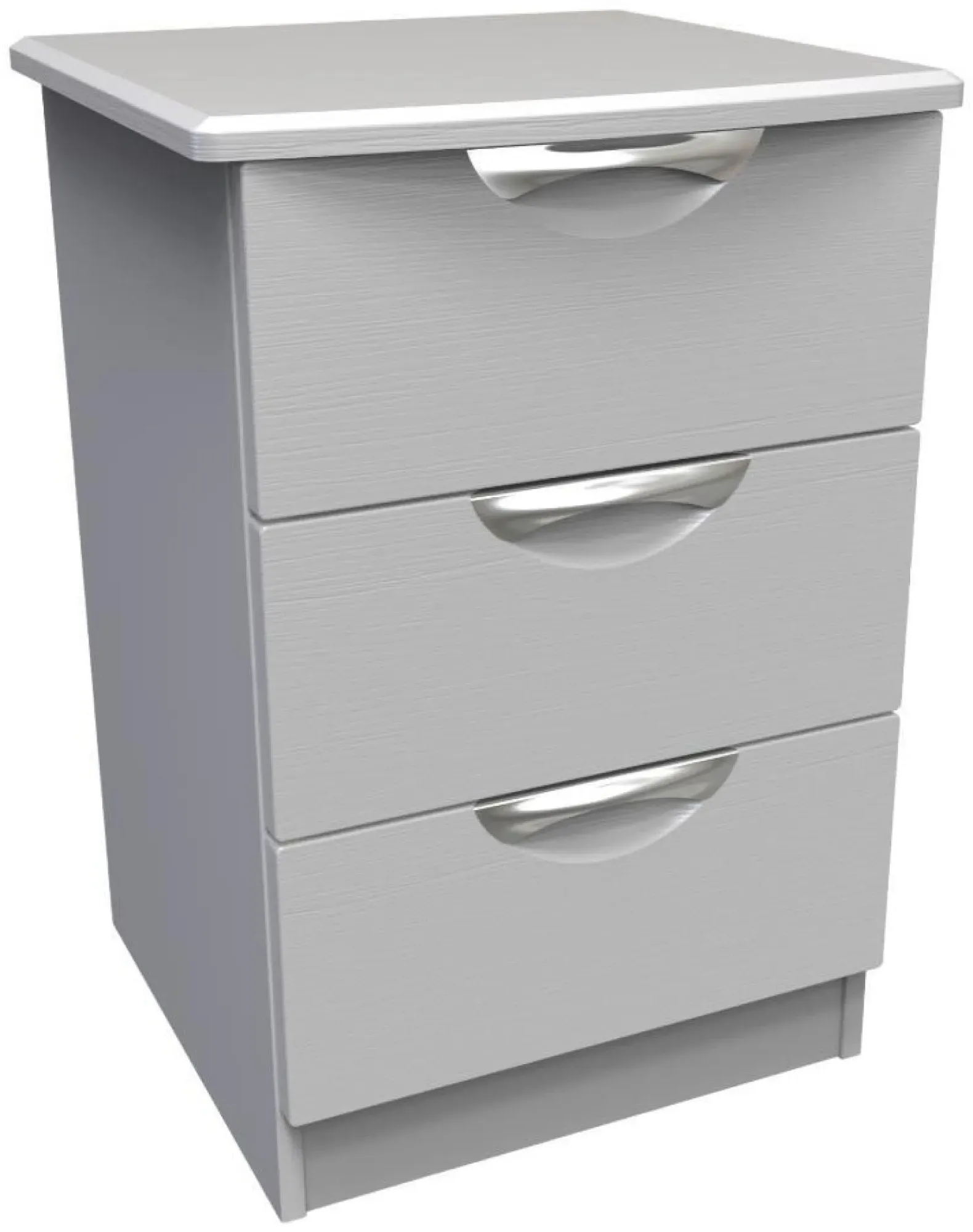 Flora 3 Drawer Bedside Cabinet - Grey Ash